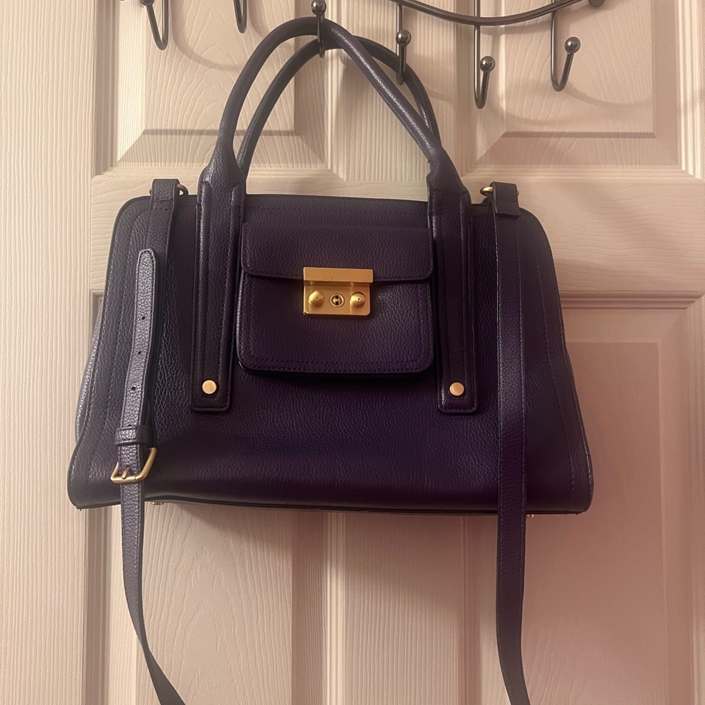 Philipp Plein for Target Dark Purple Satchel with Gold Accents
